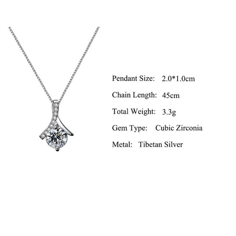 Beautiful Herringbone Diamond Design Gift Box Pendant Necklace for Dear Mom