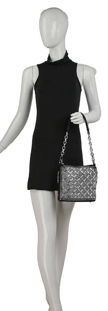 Spectacular Rhinestone Patterned Hobo Handbag