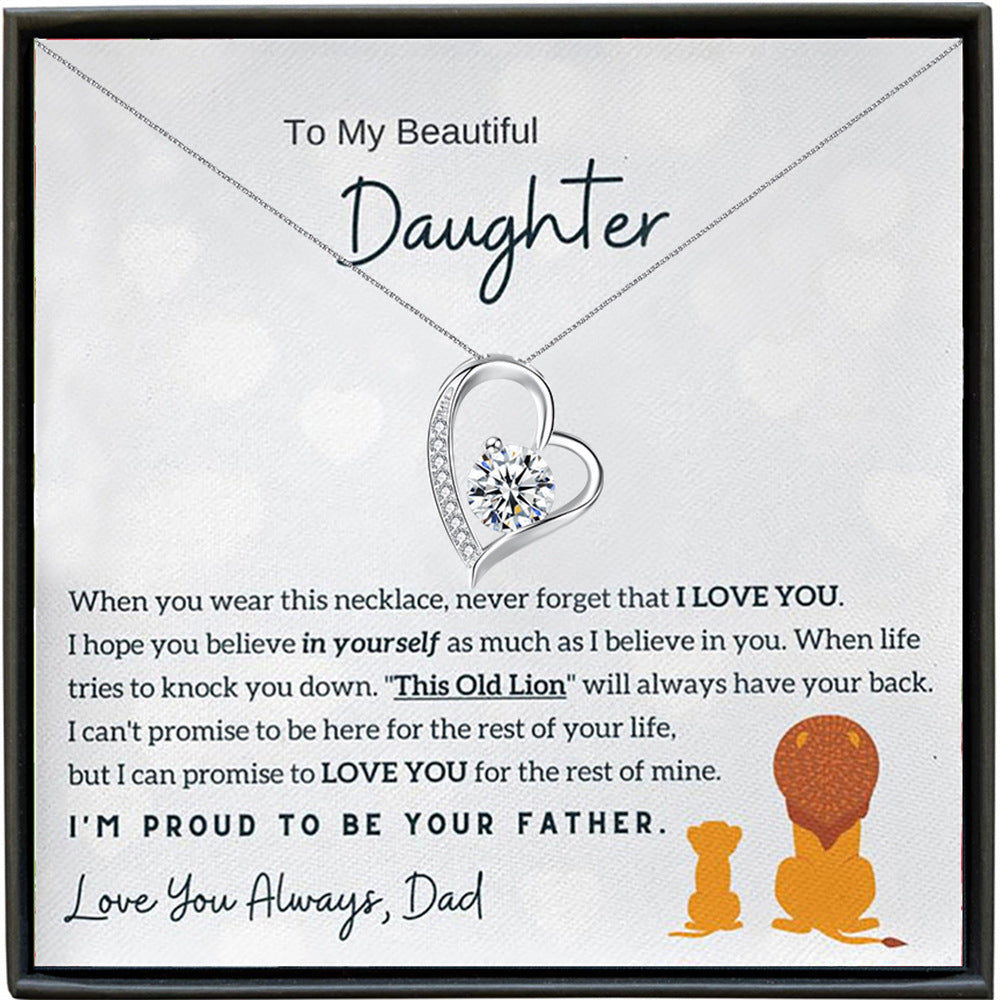 Fabulous Diamond Design Festive Gift Box Necklace for Your Beloved Daughter