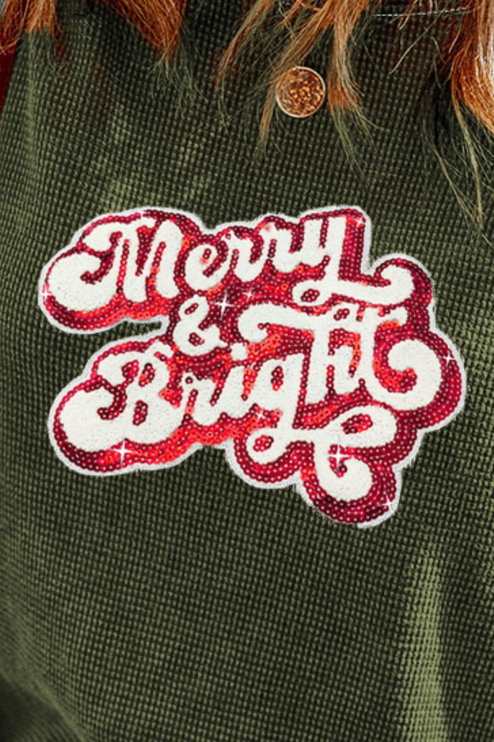 MERRY & BRIGHT Sequin Waffle-Knit T-Shirt