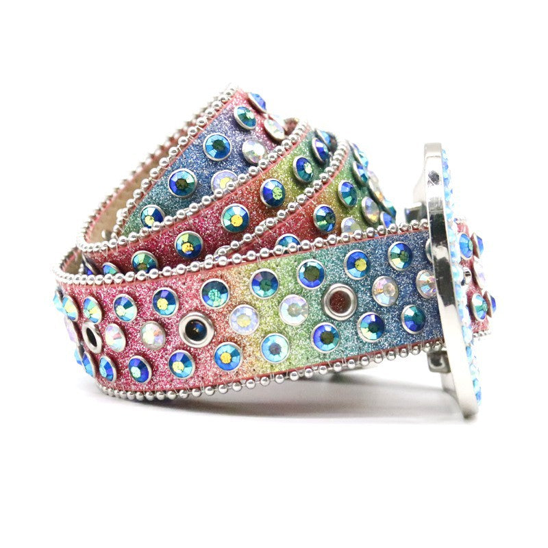 Fashion Personality Women's Thin Belt Rhinestone