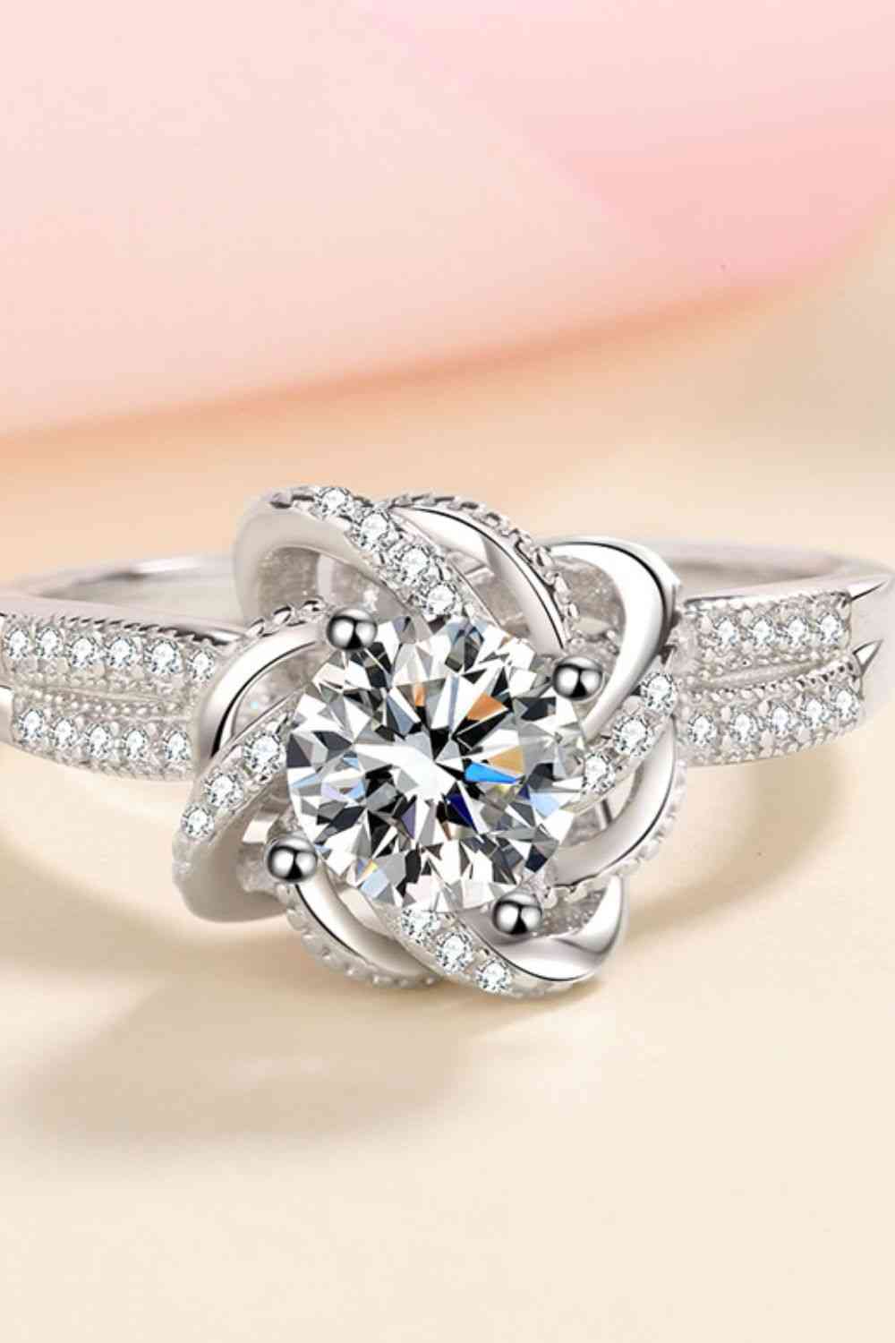 1 Carat Moissanite 925 Sterling Silver Ring