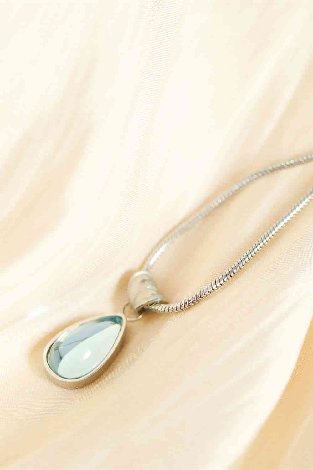 Teardrop Shape Titanium Steel Pendant Necklace